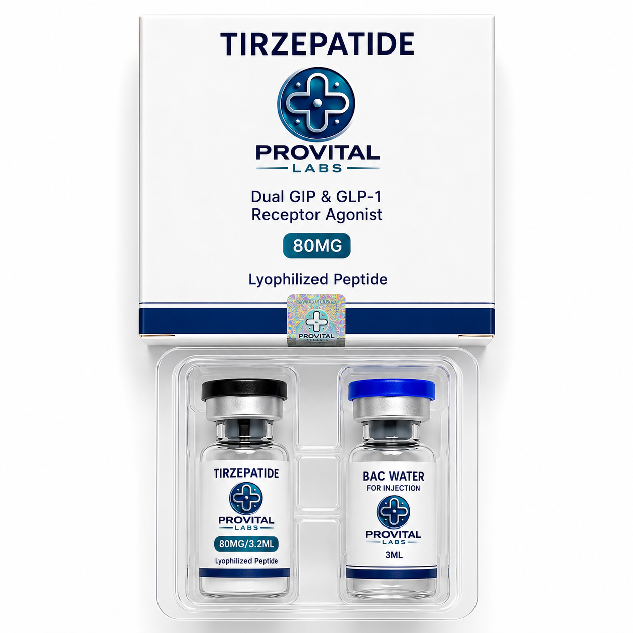 Vial Glp-1 TIRZEPATIDA 80MG (Incluye BacWater)